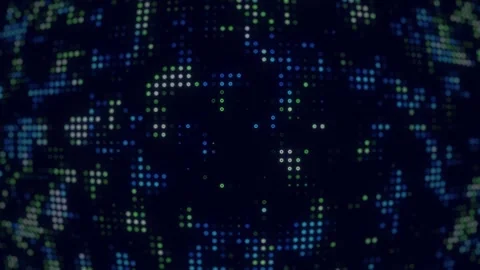 Blue Green White Digital Pixel Animation | Futuristic LED Dot Loop Background 스톡 동영상 311410352