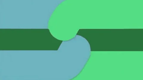 Blue, Green, White Logo on Green Screen Background Видео 338044484