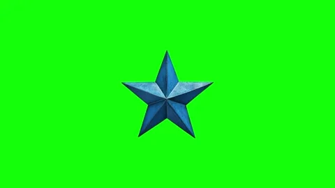 Blue, Green, White Star and Screen on Green Screen Background Horizontal 16:9 Stock Footage 339349002