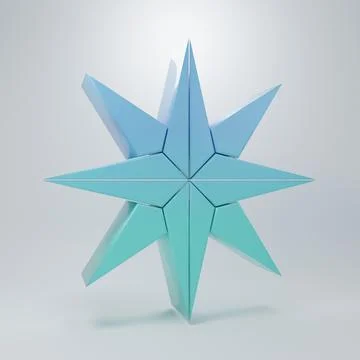 Blue-green Wind rose icon isolated on grey background. Compass icon for tra.. Stock Illustration