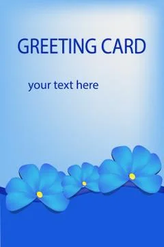 Blue greeting card Illustrazione stock