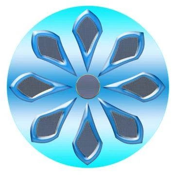 Blue Grey Abstract Flower Stock Illustration