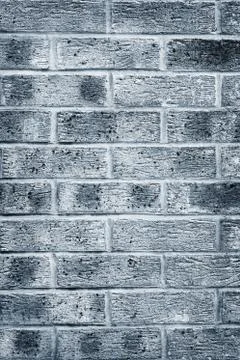 Blue grey brick wall texture and background Stock Photos