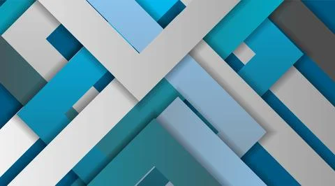 Blue grey geometric stripes abstract material paper tech background Stockillustratie