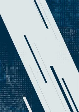 Blue grey minimal geometric abstract background with lines and mosaic Stock Illustration
