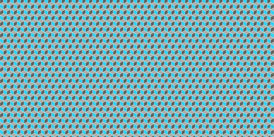 Blue Grey Seamless Cube Pattern Background. Isometric Blocks Texture. Geometr Illustrazione stock