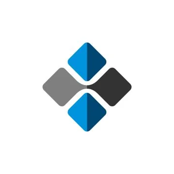 Blue / Grey Square Tile Logo Template Illustration Design. Vector EPS 10. Stock Illustration