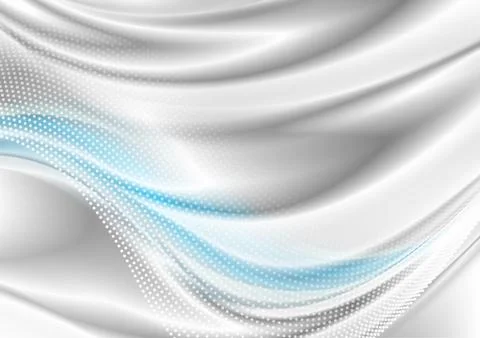 Blue grey tech futuristic waves abstract background Stock Illustration