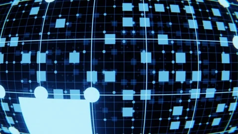 Blue Grid 3D looping animation Stock Footage 172178762