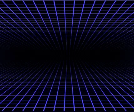 Blue grid against black background Stock Illustration