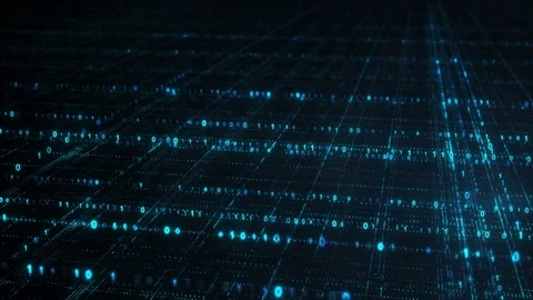 Blue grid of binary digital code seamless loop animation 4k (4096x2304) Stock Footage 83122165