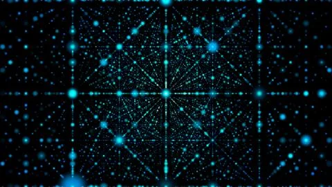 Blue Grid On Black Background Stock Illustration