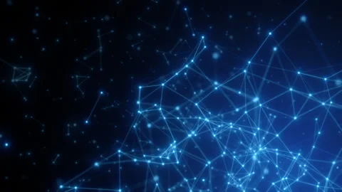 Blue grid blockchain network technology background Stock Footage 233487218