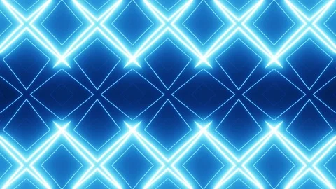 Blue grid with bright flowing lights on a black background. 動画素材 195107782