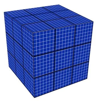 Blue grid cube Stock Illustration