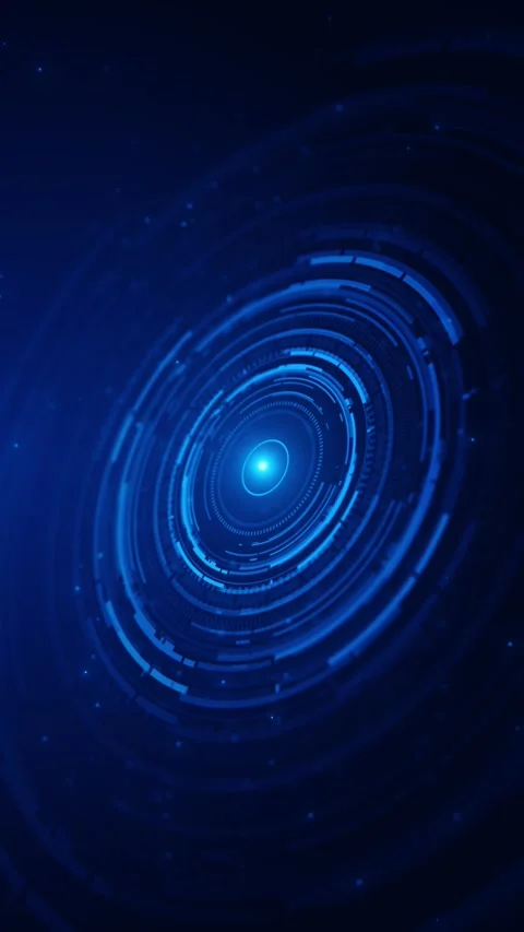 Blue grid floor background with glowing horizon, circuit perspective lines, uppe Stock Footage 340553634