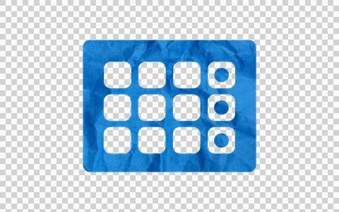 Blue Grid Icon with Rounded Square Elements Stock Illustration