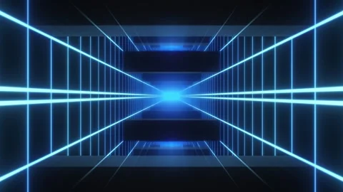 Blue Grid Infinity Tunnel Stock Footage 275146956