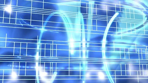 Blue grid lines lights retro Stock Footage 89990473