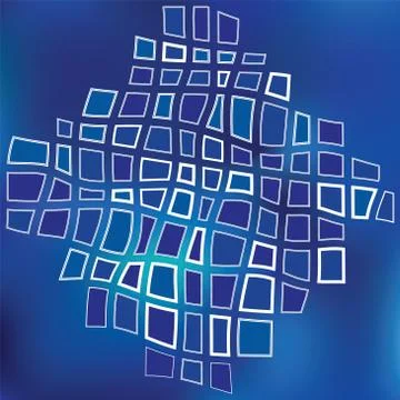 Blue Grid Mosaic Background Creative Vector Logo Design Concept Stock Illustration