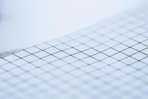 Blue grid paper texture, back to school background Stock Photos