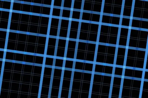 Blue grid pattern on black background for design or tech Stock Illustration