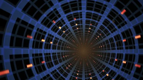 Blue Grid Pattern With Light Tunnels. Stock Footage 334330476