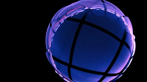 Blue grid sphere seamless bg d2794A LA with alpha Stock Footage 3958012