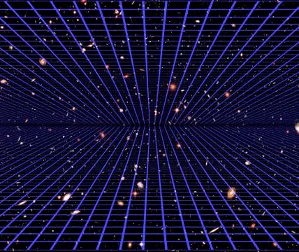 Blue grid with stars Stock Illustration