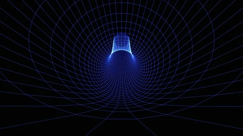 Blue grid tunnel abstract animation. Stock Footage 170943876