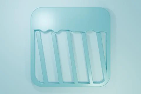 Blue Ground icon isolated on blue background. Minimalism concept. 3D render.. Stock Illustration