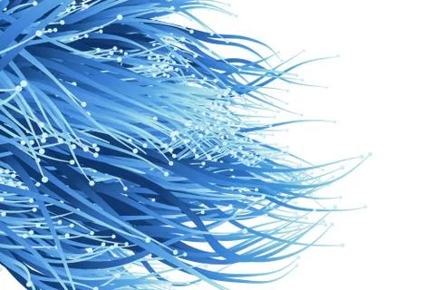 Blue growing lines and points, 3d rendering. イラスト素材