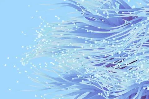Blue growing lines and points, 3d rendering. イラスト素材