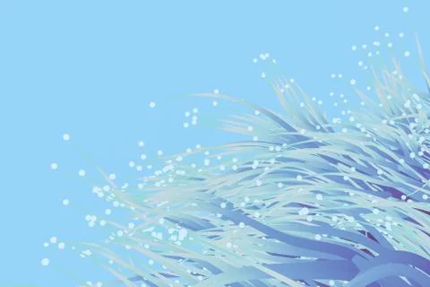 Blue growing lines and points, 3d rendering. Stock Illustration