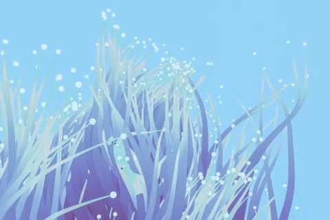 Blue growing lines and points, 3d rendering. イラスト素材