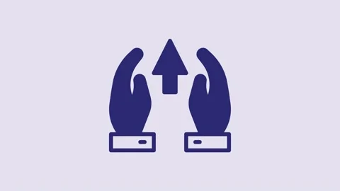 Blue Growth chart and progress in people crowd icon isolated on purple Stock Footage 232800595