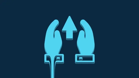 Blue Growth chart and progress in people crowd icon isolated on blue background Stock Footage 235782790