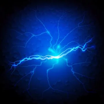 Blue Grunge Background with Lightning Bolt 스톡 일러스트