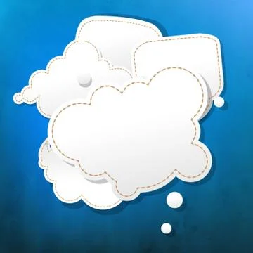 Blue grunge texture with abstract speech bubbles Stock Illustration