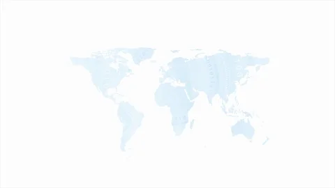 Blue grunge world map with round binary code elements abstract motion background Stock Footage 118288164