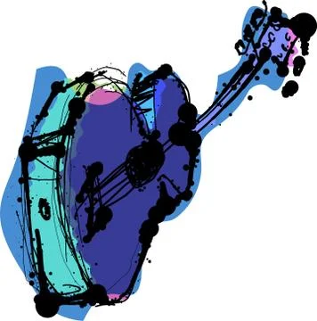 Blue Guitar Stock Illustration