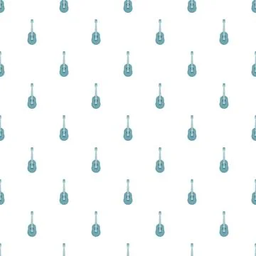 Blue guitar seamless pattern representing music background 스톡 일러스트