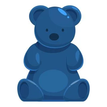 Blue gummy bear sitting down イラスト素材