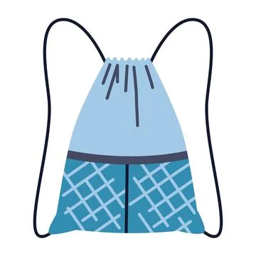 Blue gym drawstring bag for active lifestyle and workouts. Trendy modern ve.. Stock Illustration