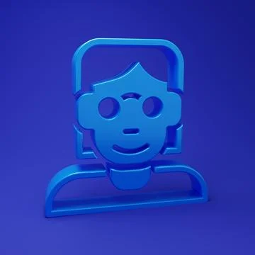 Blue Hacker or coder icon isolated on blue background. Programmer developer.. Stock Illustration