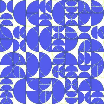 Blue Half Circle Seamless Pattern Illustrazione stock