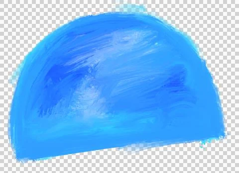 Blue half circle shape oil painting stroke texture artistic art Stock Illustration