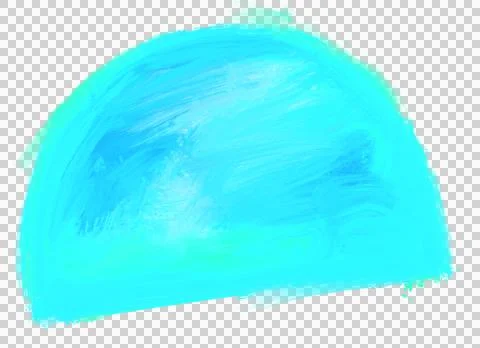 Blue half circle shape oil painting stroke texture artistic art Stock Illustration