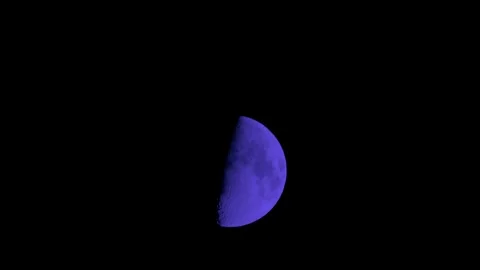 Blue Half Moon Timelapse across sky, night Video stock 244956242