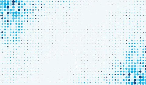 Blue halftone dots abstract background pattern design with dynamic dotted Stock Illustration
